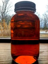 Clear Maple Syrup in glass jar